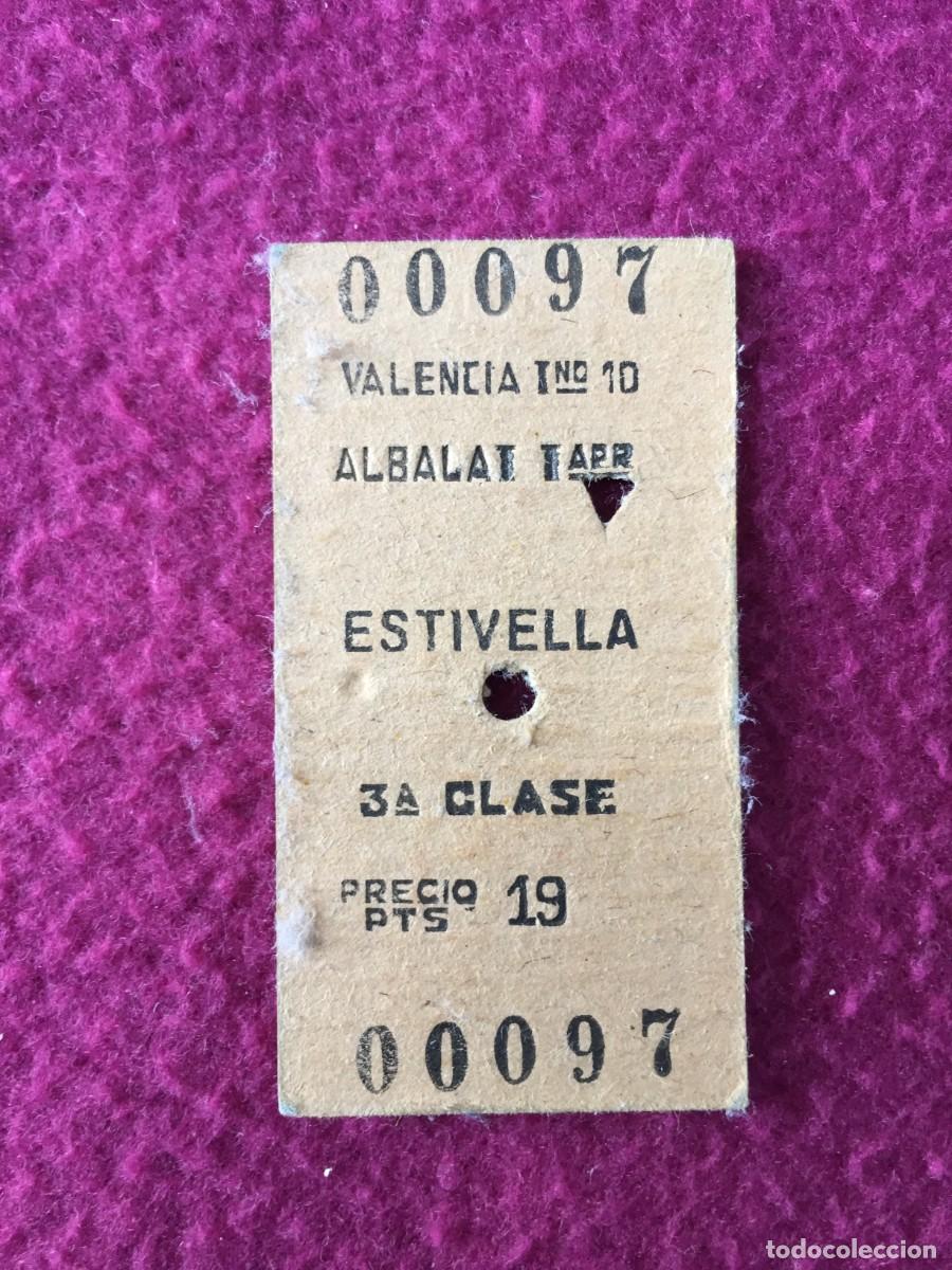 Coleccionismo Billetes de transporte: BILLETE DE TREN / FERROCARIL VALENCIA - ALBALAT - 1966
