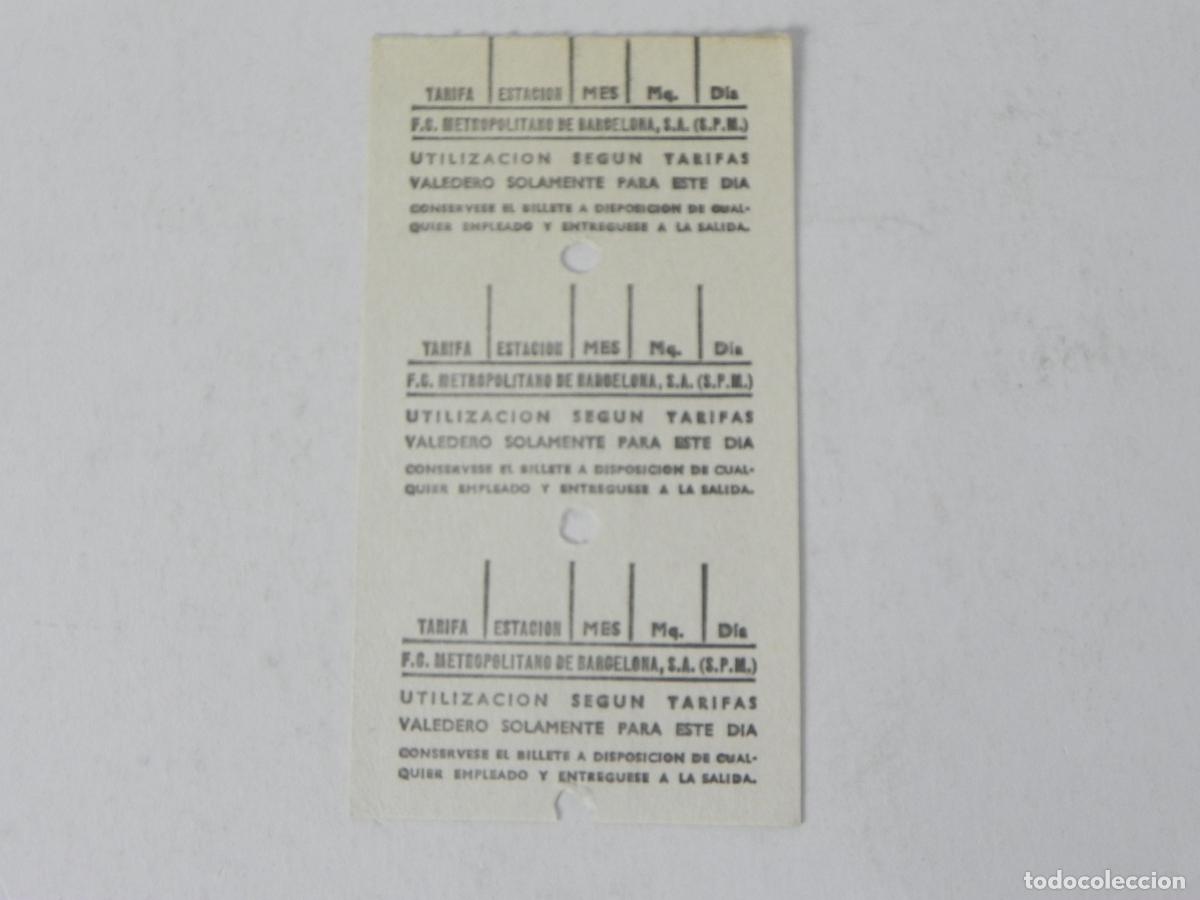 Coleccionismo Billetes de transporte: Antiguo Billete de Metro de Barcelona - Tique Triple sin Usar (F.C. Metropolitano, S.A.)