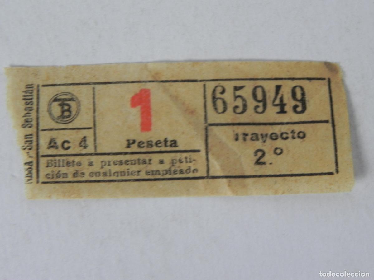 Coleccionismo Billetes de transporte: Antiguo Billete de Tranv&iacute;as de Barcelona - 1 Peseta (Trayecto 2.&ordm;) - A&ntilde;os 50/60