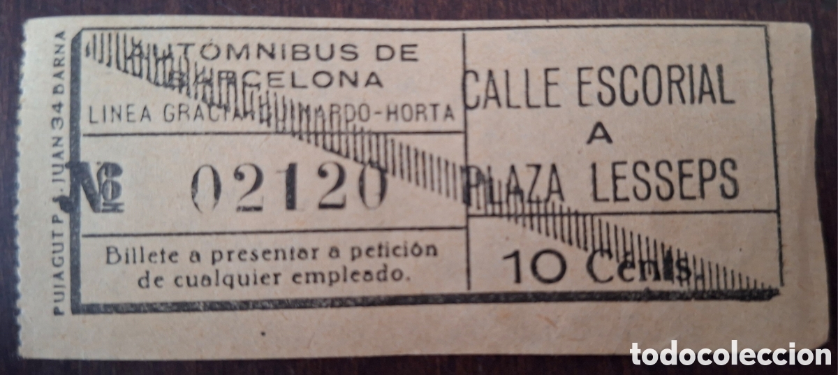 Coleccionismo Billetes de transporte: Billete automnibus de Barcelona capicua