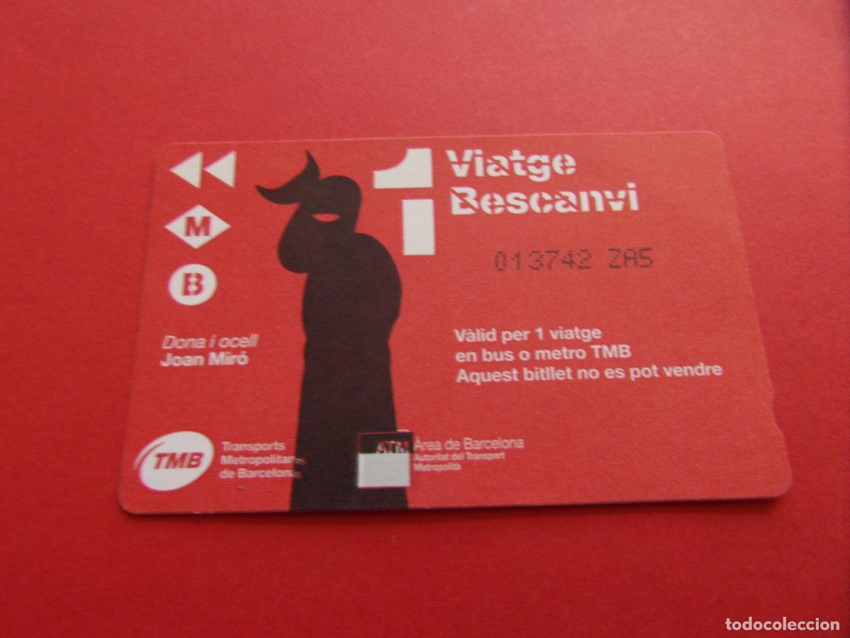 Coleccionismo Billetes de transporte: REF: COL_LBE01 - TARJETA BESCANVI BARCELONA - 1 VIAJE MODELO SERIE 1 ZA5