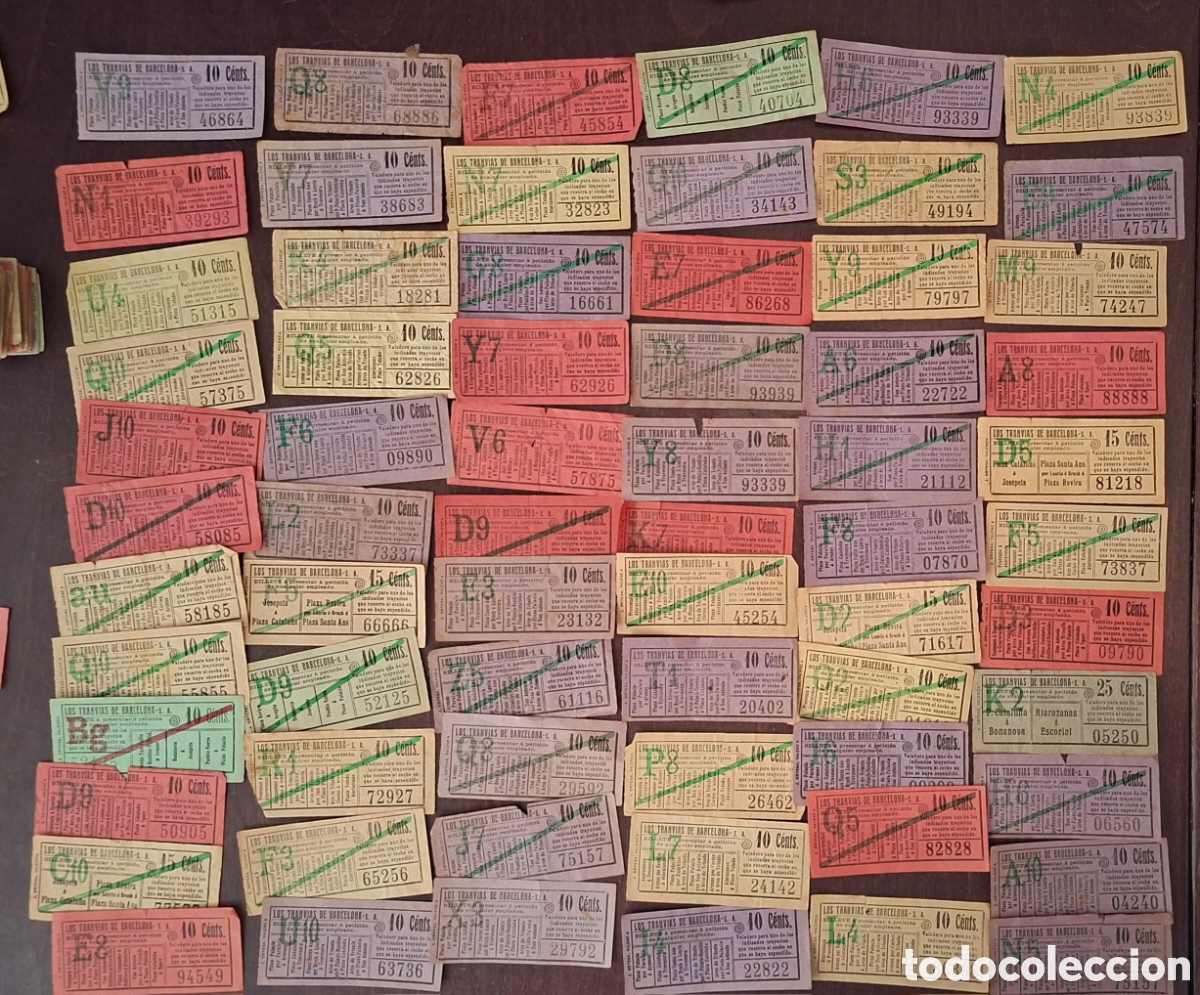 Collectables Transport Tickets: 66 billetes Los Tranvias de Barcelona Capicua