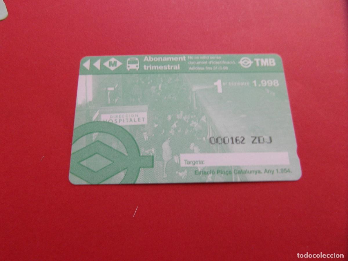 Collezionismo Biglietti di trasporto: REF: COL_LBE01 - TARJETA 1 PASE TRIMESTRE 1 BARCELONA A&Ntilde;O 1998 -