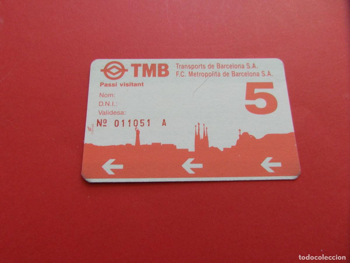 Coleccionismo Billetes de transporte: REF: COL_LBE01 - TARJETA 1 PASE VISITANTE 5 DIA BARCELONA -
