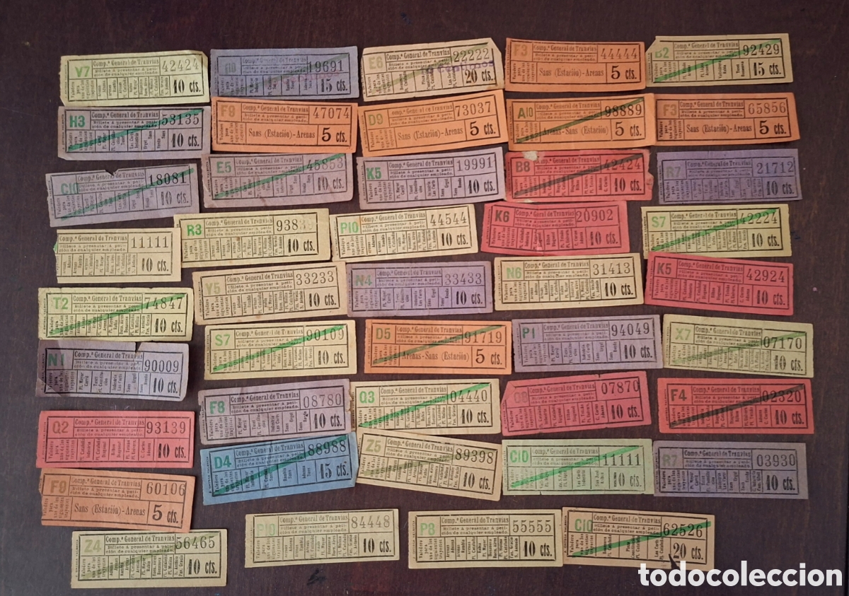 Collectables Transport Tickets: 44 billetes Compa&ntilde;ia general de tranvias Barcelona Capicua