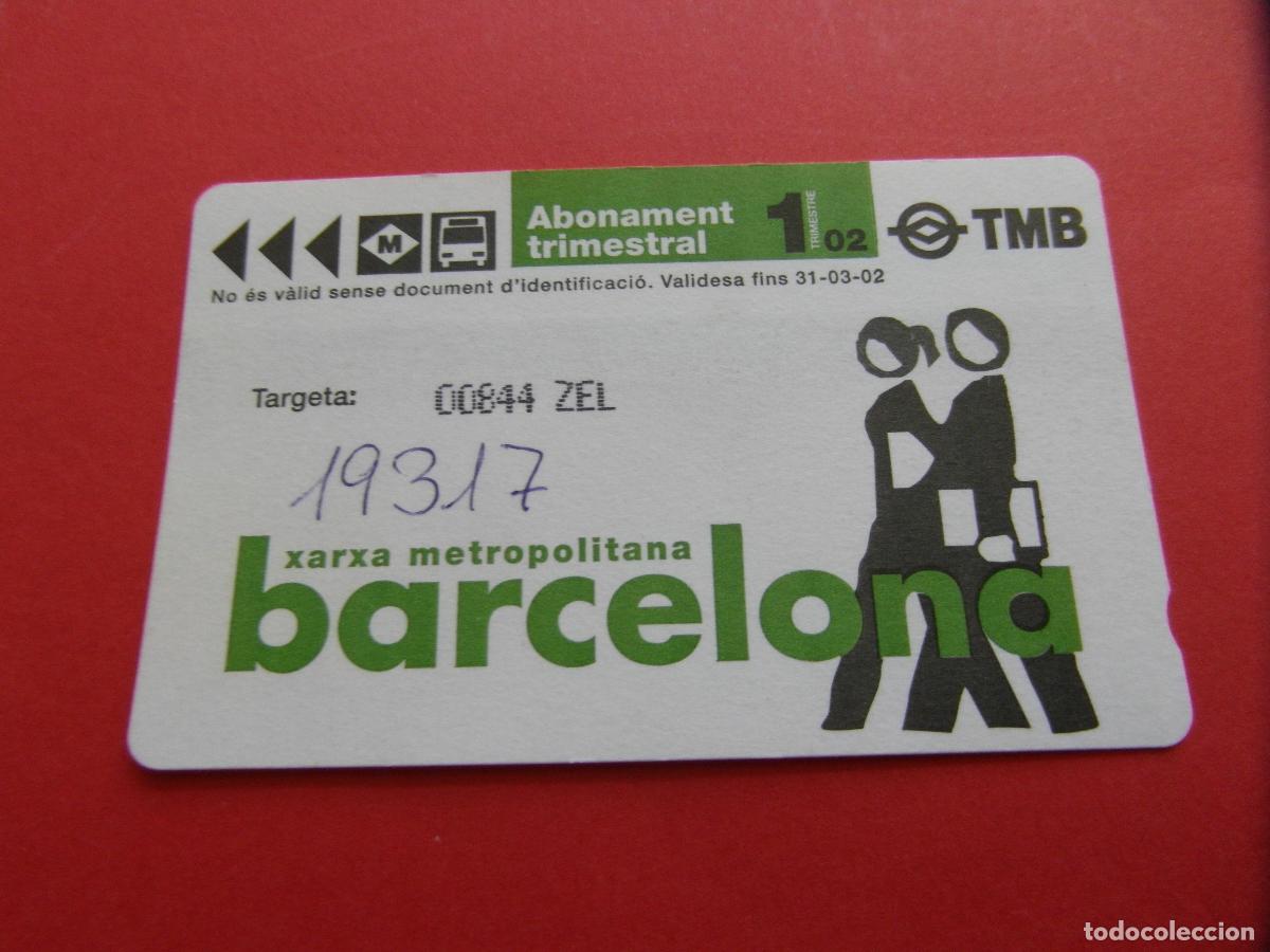 Coleccionismo Billetes de transporte: REF: COL_LBE01 - TARJETA PASE ABONO TRIMESTRE 1 A&Ntilde;O 2002 BARCELONA - SERIE ZEL