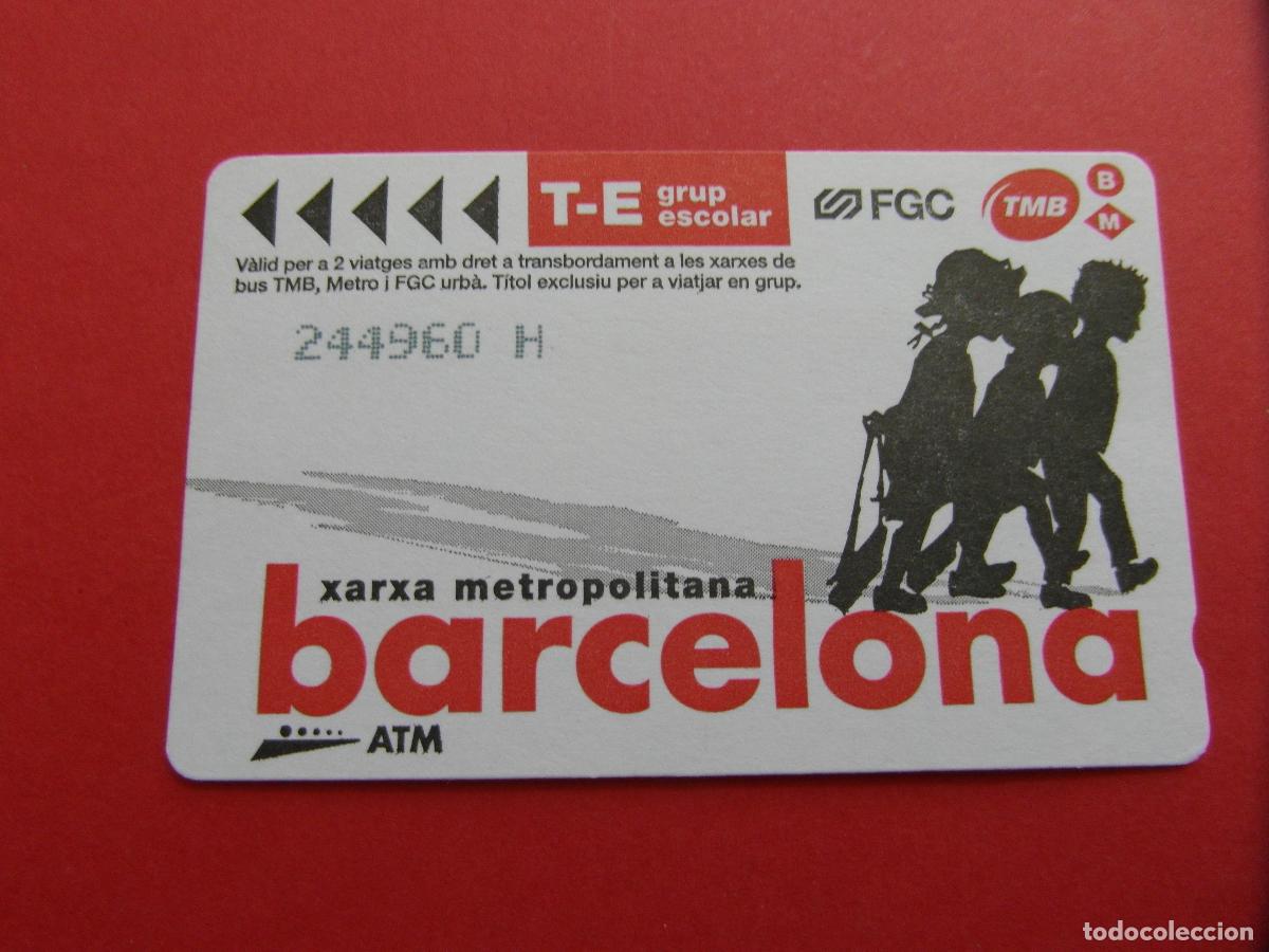 Collectables Transport Tickets: REF: COL_LBE01 - TARJETA T-E ESCOLAR GRUP BARCELONA - SERIE H - MODELO 2