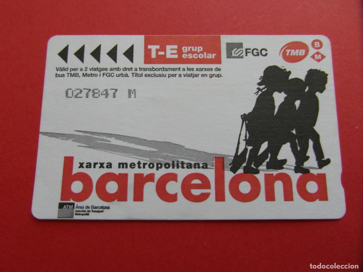 Collectables Transport Tickets: REF: COL_LBE01 - TARJETA T-E ESCOLAR GRUP BARCELONA - SERIE M - MODELO 3 VER LOGOS