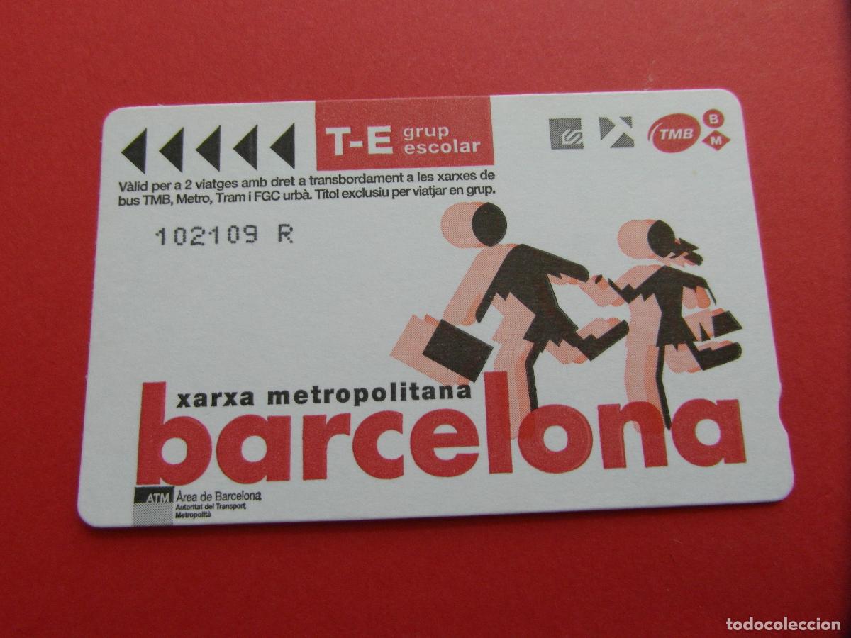 Collectables Transport Tickets: REF: COL_LBE01 - TARJETA T-E ESCOLAR GRUP BARCELONA - SERIE R DOS LINEAS TEXTO -