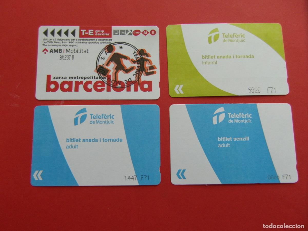 Coleccionismo Billetes de transporte: REF: COL_LBE01 - LOTE 4 TARJETAS BARCELONA - TELEFERICO MONTJUICH