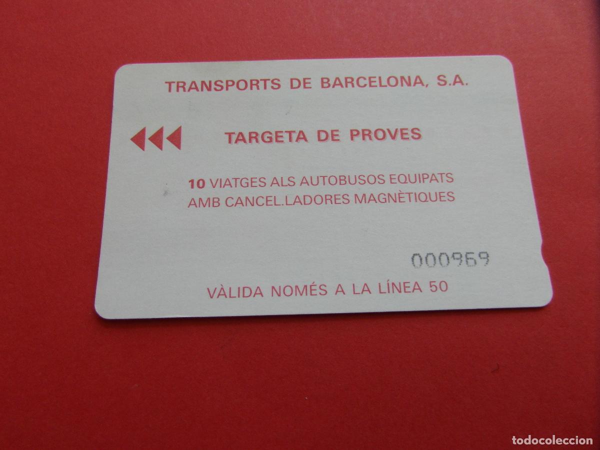 Sammeln von Fahrkarten: REF: COL_LBE01 - TARJETA DE PRUEBAS VALIDA SOLO LINEA 50 -