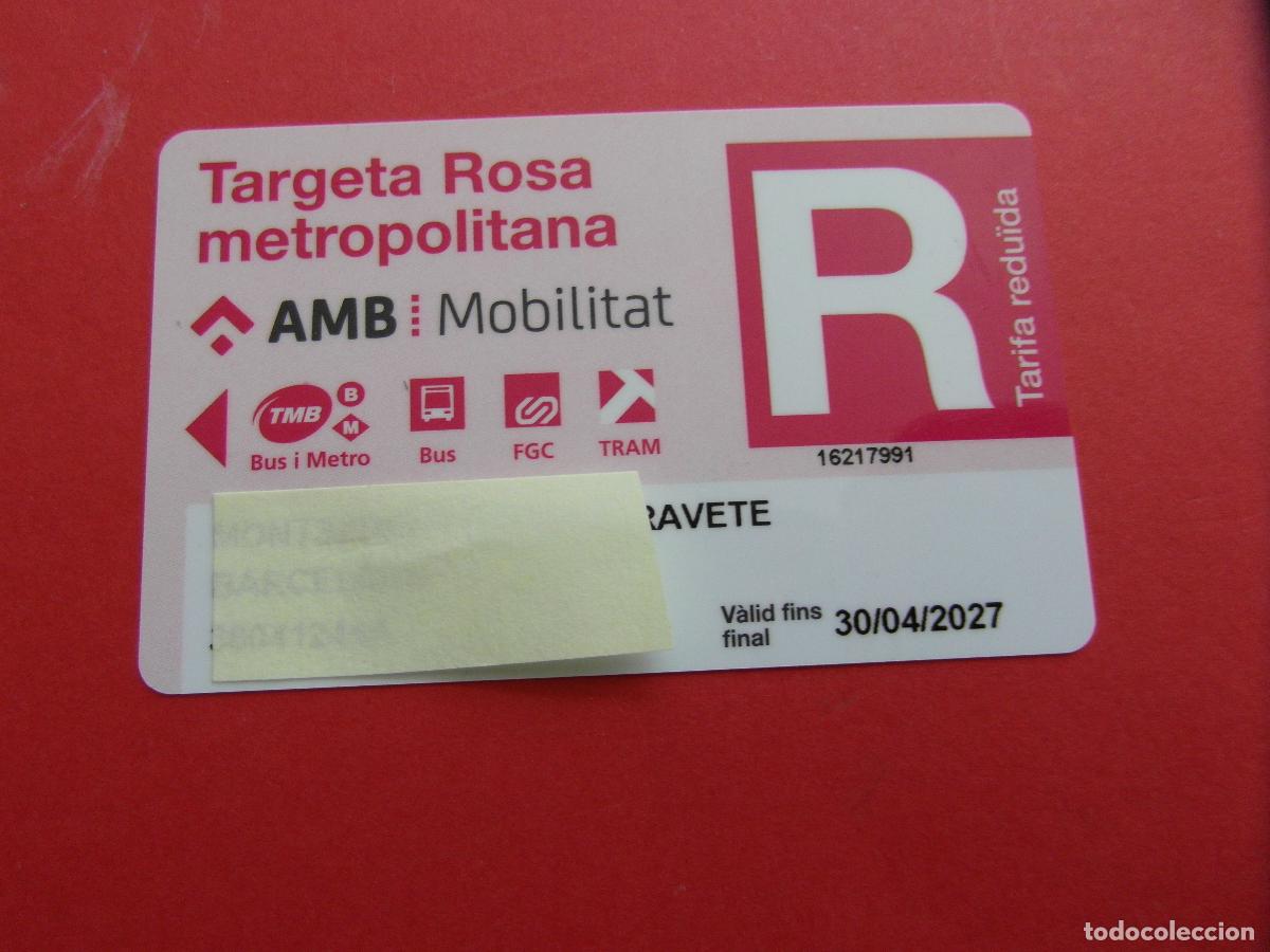 Coleccionismo Billetes de transporte: REF: COL_LBE01 - TARJETA PLASTICO ROSA METROPOLITANA - R 2027