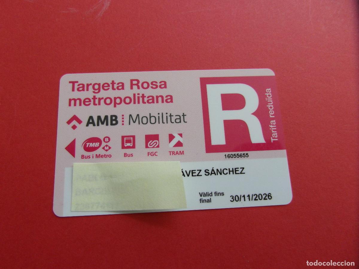 Coleccionismo Billetes de transporte: REF: COL_LBE01 - TARJETA PLASTICO ROSA METROPOLITANA - R 2026