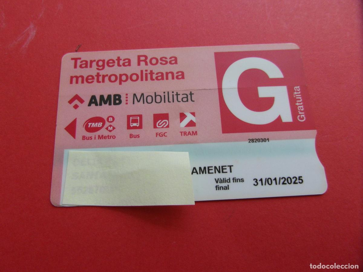 Coleccionismo Billetes de transporte: REF: COL_LBE01 - TARJETA PLASTICO ROSA METROPOLITANA - G 2025