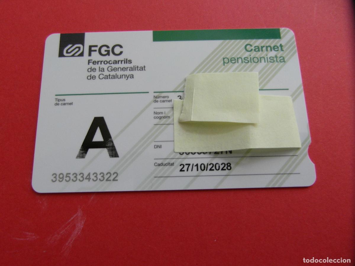 Coleccionismo Billetes de transporte: REF: COL_LBE01 - TARJETA PLASTICO PASE PENSIONISTA FGC FERROCARRILES GENERALITAT A PEQUE&Ntilde;A 2028