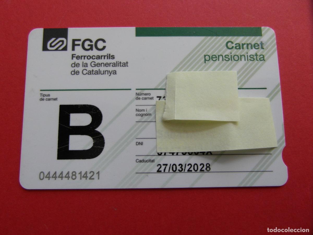 Coleccionismo Billetes de transporte: REF: COL_LBE01 - TARJETA PLASTICO PASE PENSIONISTA FGC FERROCARRILES GENERALITAT B GRANDE 2028
