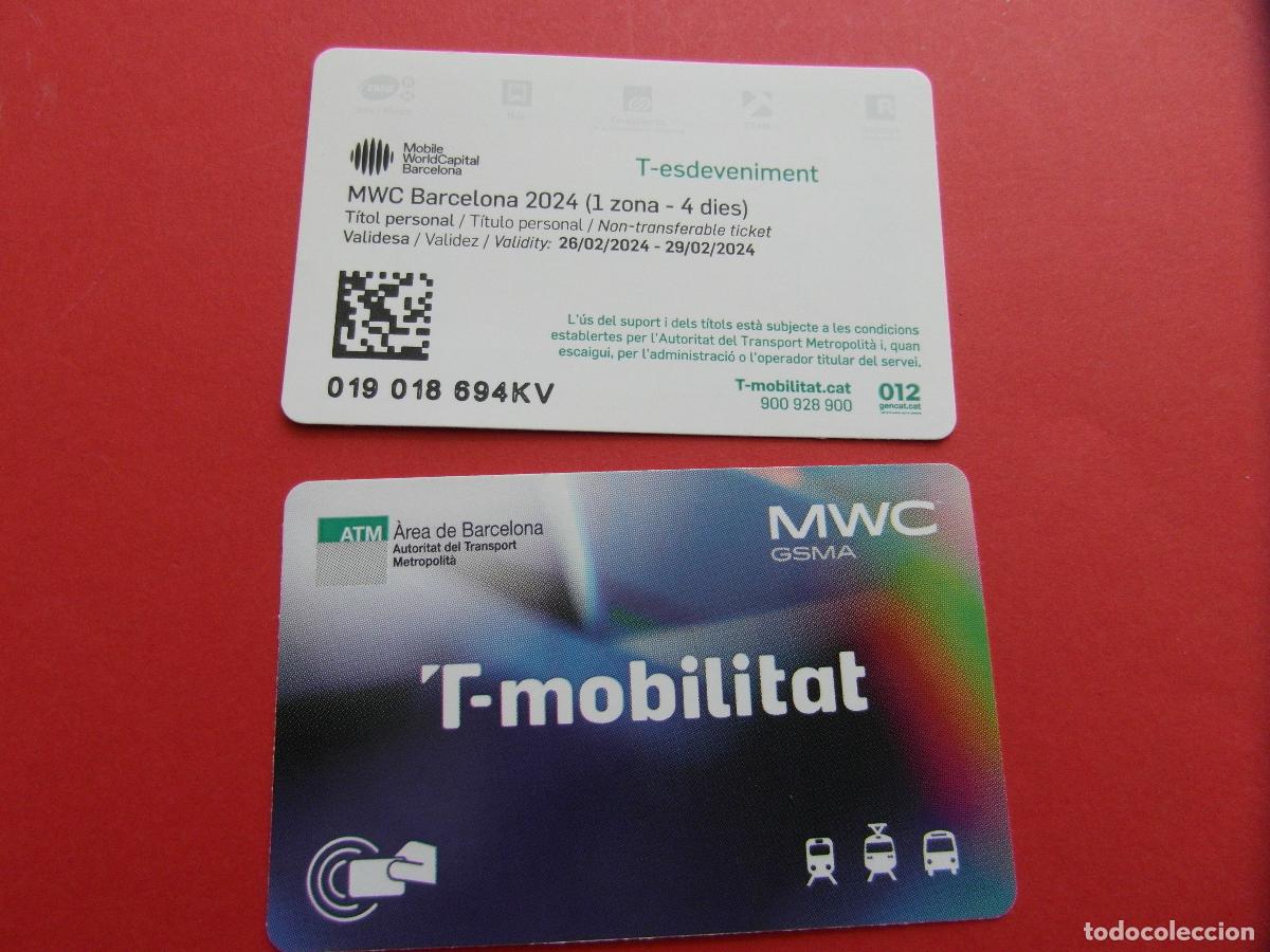 Coleccionismo Billetes de transporte: REF: COL_LBE01 - TARJETA T-MOBILITAT - CONGRESO DE MOVILES 1 ZONA 4 DIAS 2024