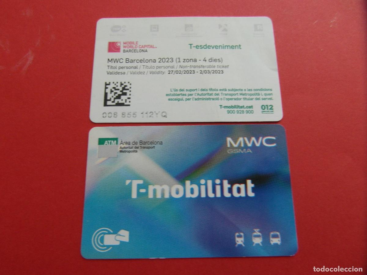 Coleccionismo Billetes de transporte: REF: COL_LBE01 - TARJETA T-MOBILITAT - CONGRESO DE MOVILES 1 ZONA 4 DIAS 2023