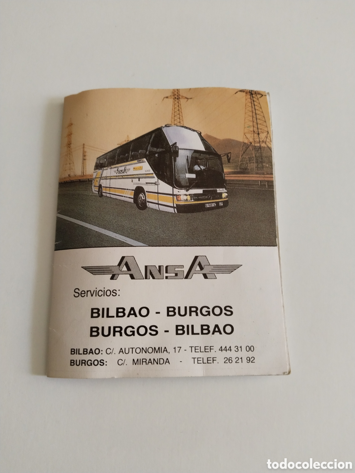 Coleccionismo Billetes de transporte: Billete autob&uacute;s ANSA 1992