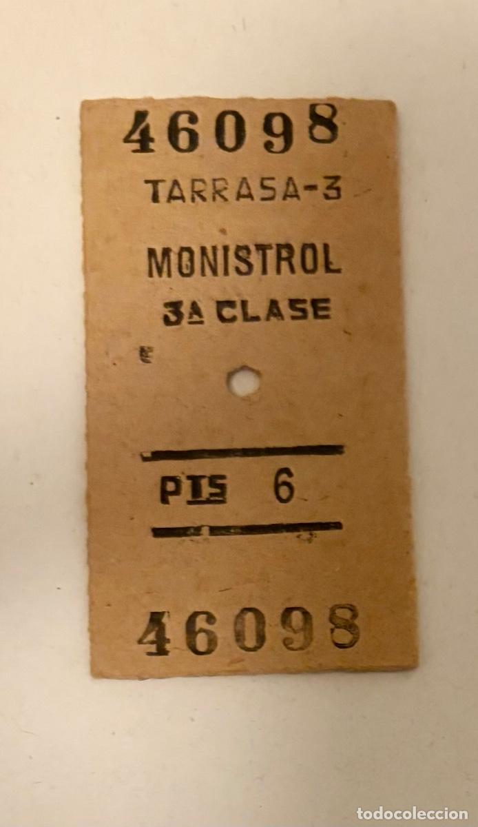 Coleccionismo Billetes de transporte: ANTIGUO BILLETE FERROCARRIL TARRASA - MONISTROL 3a Clase
