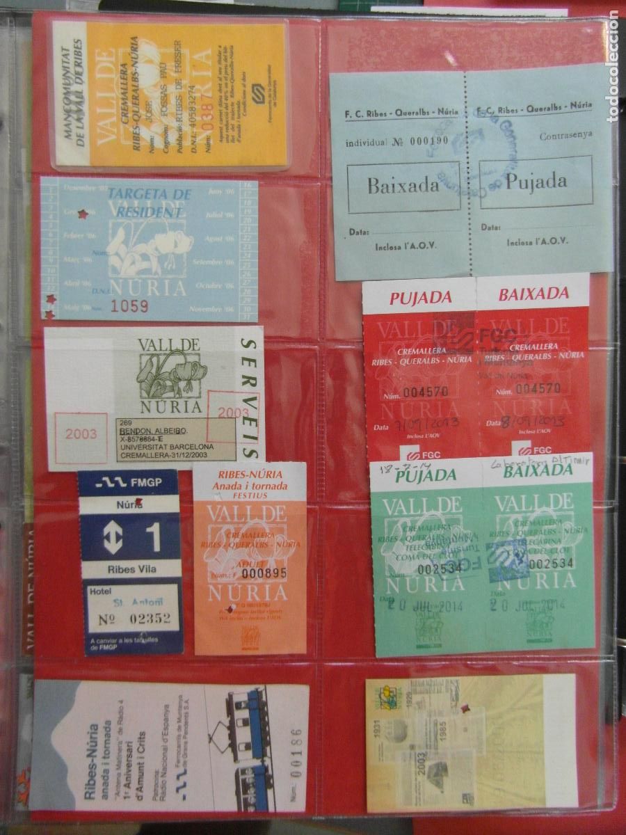 Coleccionismo Billetes de transporte: IMPRESIONANTE COLECCION 117 BILLETES DIFERENTES - NURIA QUERALBS CARALPS RIBES RIBAS FGC CREMALLERA