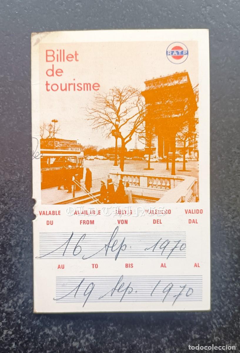 Coleccionismo Billetes de transporte: ANTIGUO BILLETE TURISMO RATP. TRANVIA. BILLET TOURISME PARIS FRANCE 1970