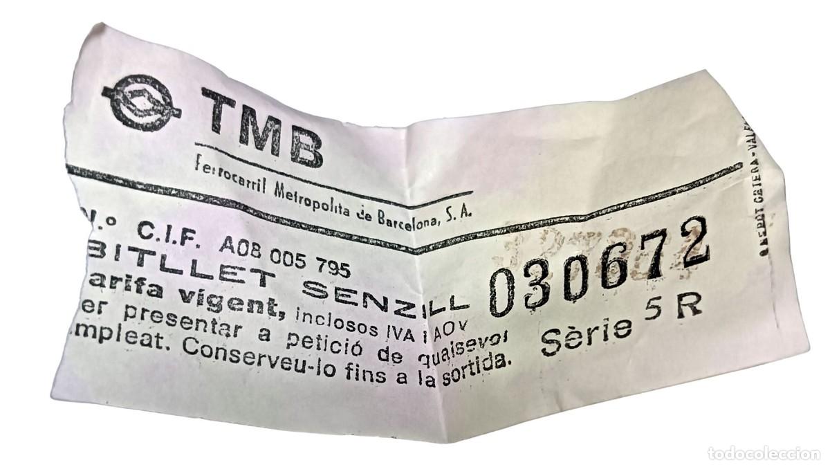 Coleccionismo Billetes de transporte: BILLETE VINTAGE DE METRO - TMB - FERROCARRIL METROPOLIT&Agrave; DE BARCELONA - A&Ntilde;OS 80/90 - RETRO