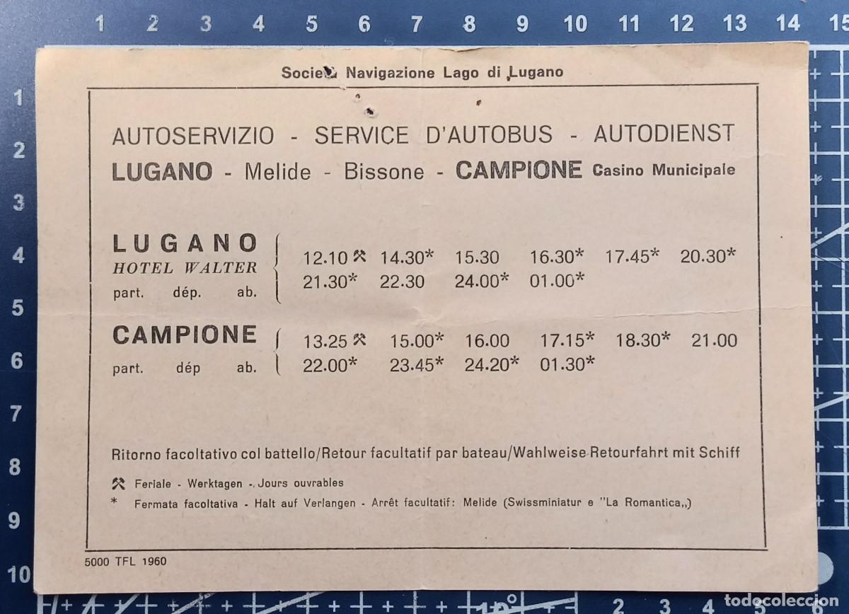 Coleccionismo Billetes de transporte: AUTOSERVIZIO - SERVICE D`AUTOBUS - LUGANO - CAMPIONE CASINO MUNICIPALE