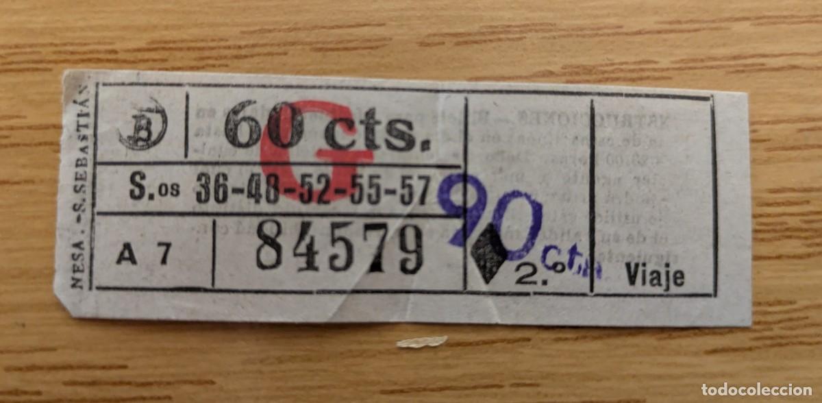 Coleccionismo billetes de transporte: Antiguo billete de autob&uacute;s de Barcelona
