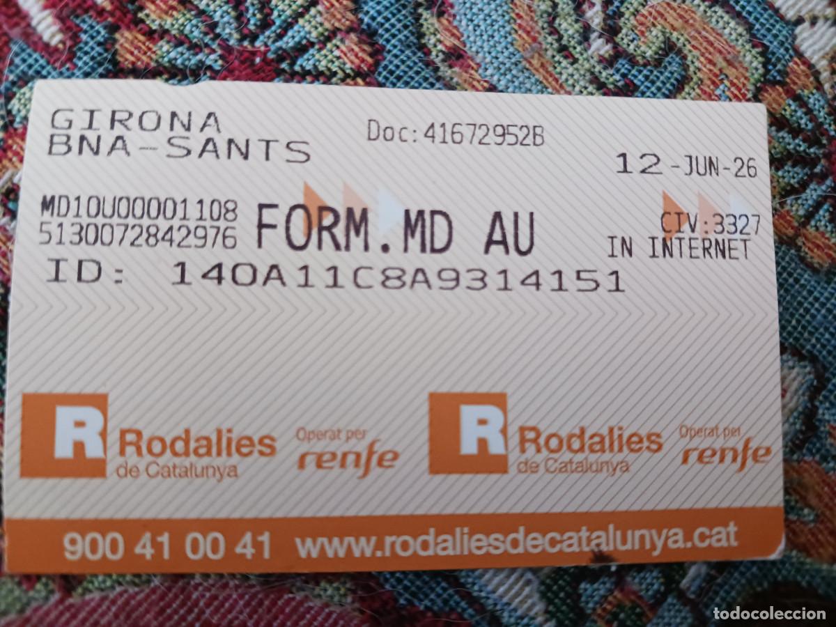 Coleccionismo billetes de transporte: tarjeta de transporte de rodalies de catalunya, girona - barna sants