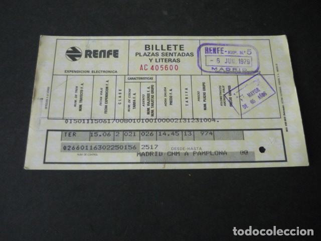 Coleccionismo billetes de transporte: BILLETE DE TREN MADRID A PAMPLONA 1979