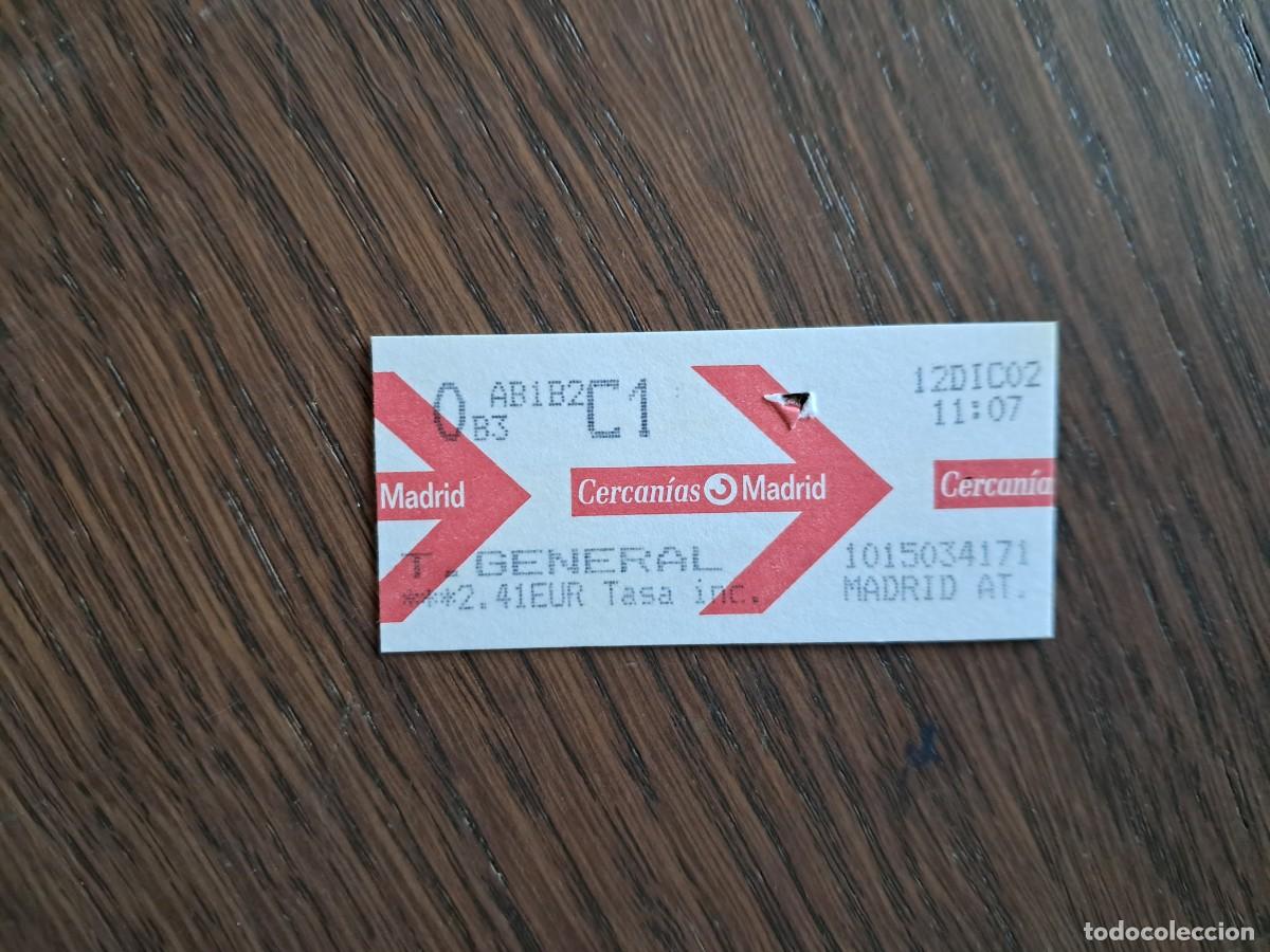 Coleccionismo billetes de transporte: ticket de transporte, cercan&iacute;as Madrid, a&ntilde;o 2002