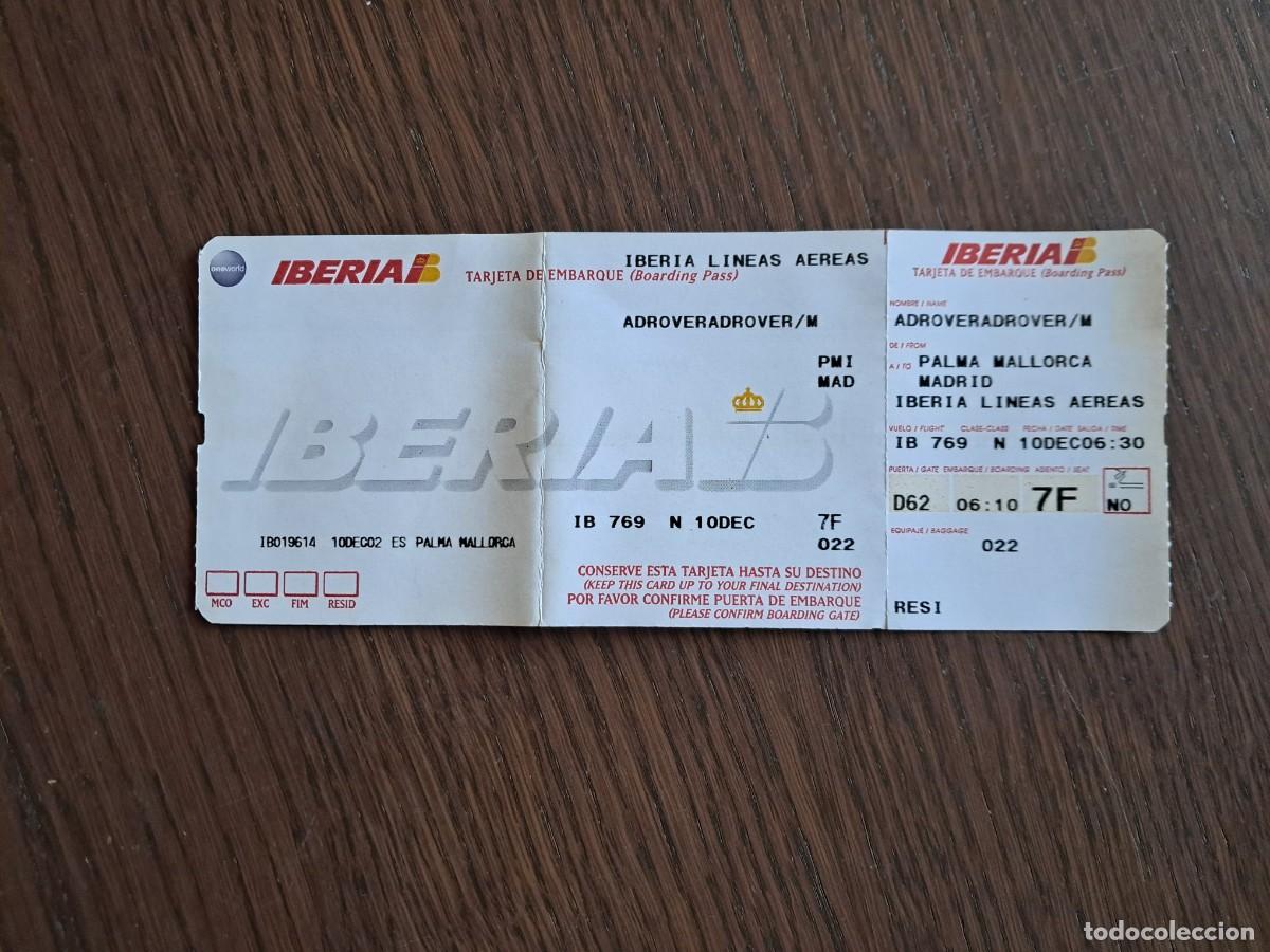 Coleccionismo billetes de transporte: tarjeta de embarque, vuelo de Iberia, Palma de Mallorca-Madrid. a&ntilde;o 2006.