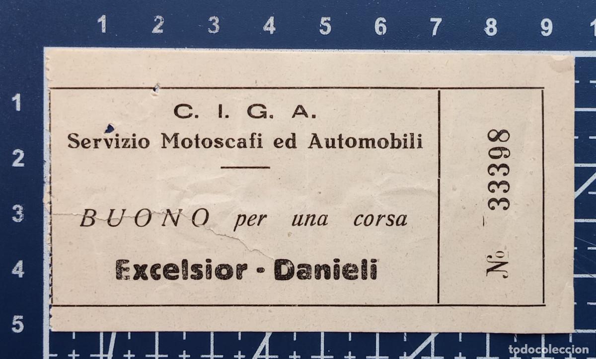 Coleccionismo billetes de transporte: ENTRADA/TIQUET - SERVIZIO MOTOSCAFI ED AUTOMOBILI - EXCELSIOR-DANIELI