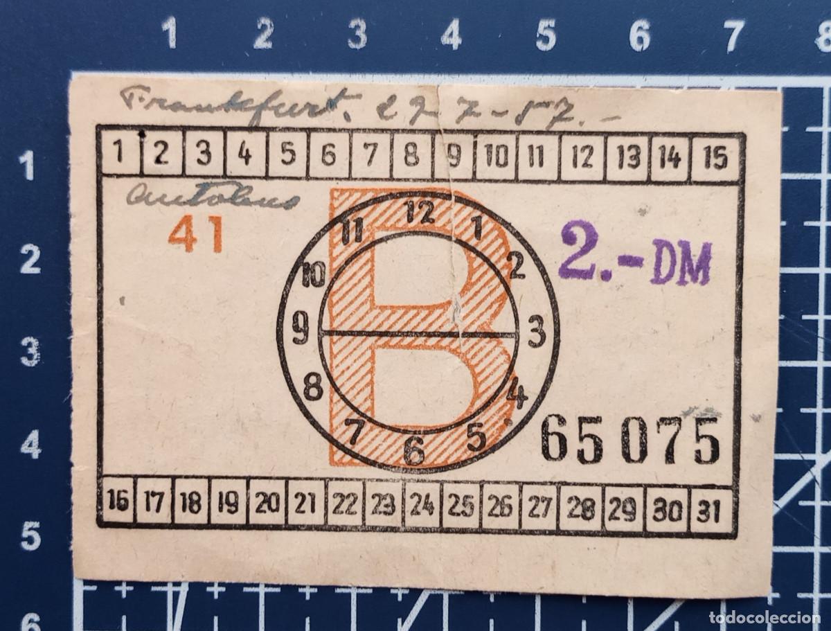 Coleccionismo billetes de transporte: BILLETE/TIQUET - AUTOBUS 41, FRANKFURT - 1957