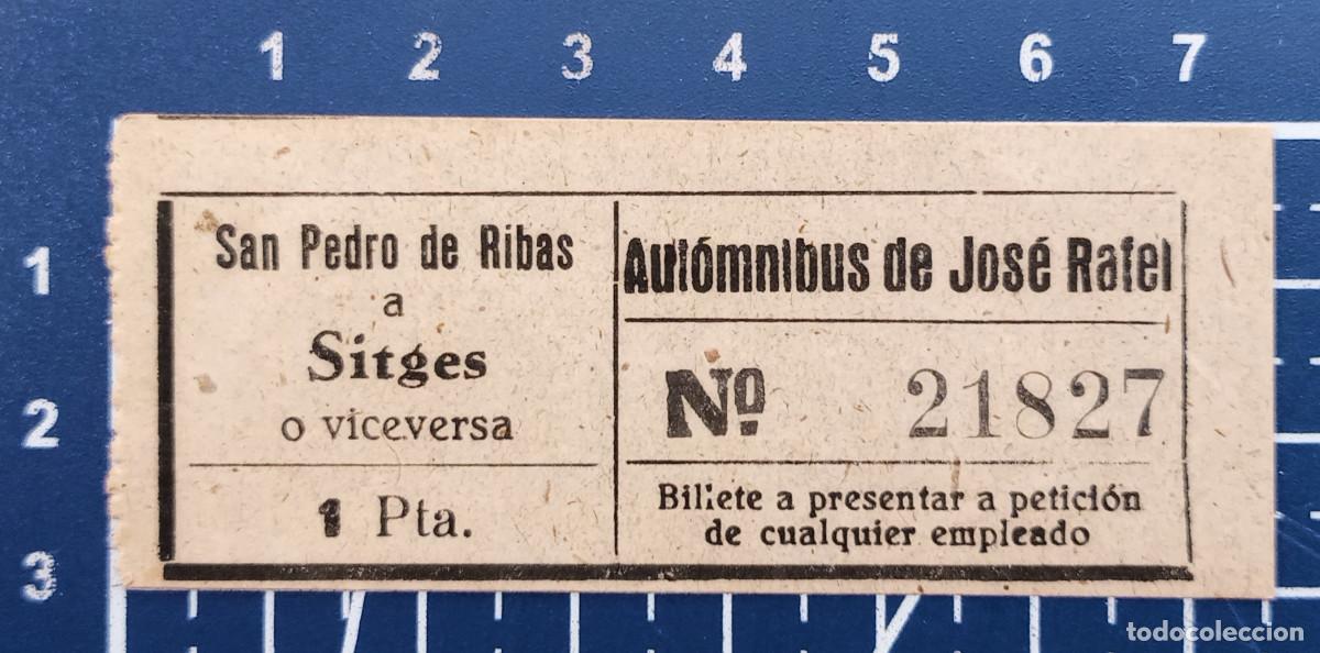 Coleccionismo billetes de transporte: BILLETE/TIQUET - AUTOMNIBUS DE JOS&Eacute; RAFEL - SAN PEDRO DE RIBAS - SITGES - 1943