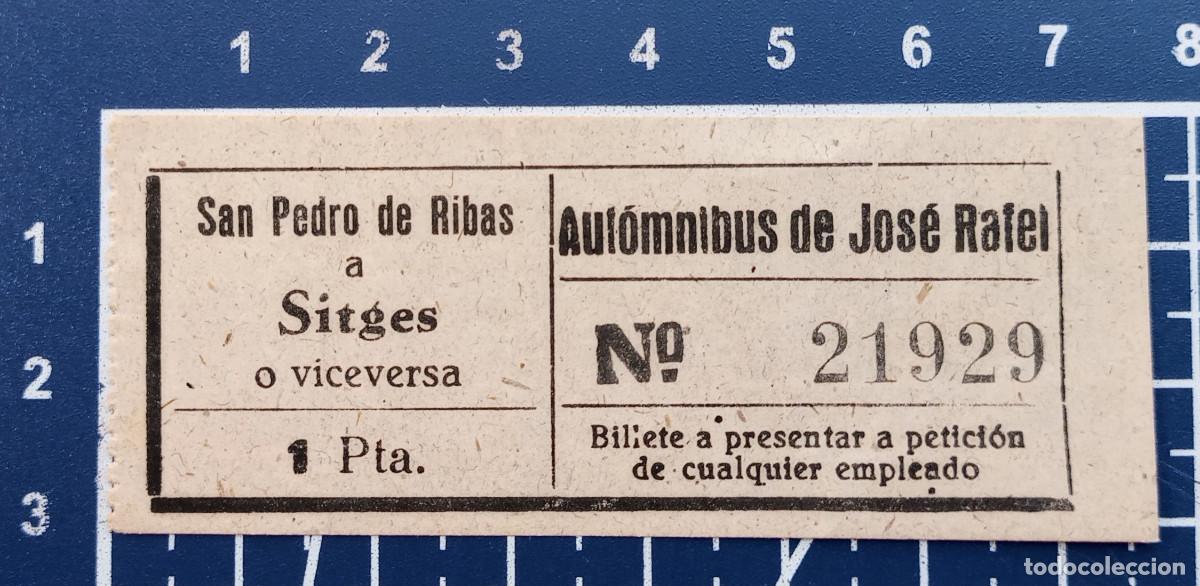 Coleccionismo billetes de transporte: BILLETE/TIQUET - AUTOMNIBUS DE JOS&Eacute; RAFEL - SAN PEDRO DE RIBAS - SITGES - 1943