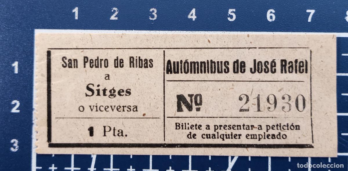 Coleccionismo billetes de transporte: BILLETE/TIQUET - AUTOMNIBUS DE JOS&Eacute; RAFEL - SAN PEDRO DE RIBAS - SITGES - 1943