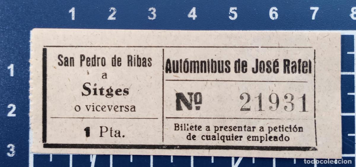 Coleccionismo billetes de transporte: BILLETE/TIQUET - AUTOMNIBUS DE JOS&Eacute; RAFEL - SAN PEDRO DE RIBAS - SITGES - 1943