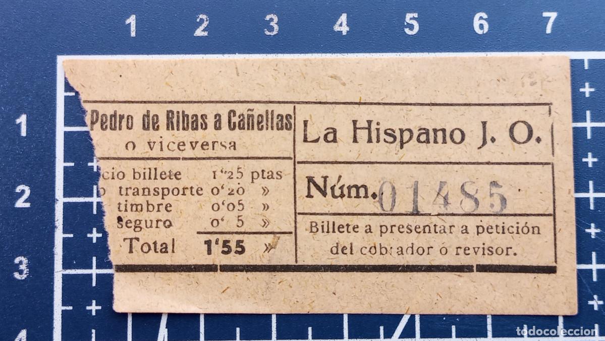 Coleccionismo billetes de transporte: BILLETE/TIQUET - LA HISPANO J.O. - SAN PEDRO DE RIBAS A CA&Ntilde;ELLAS - 1943
