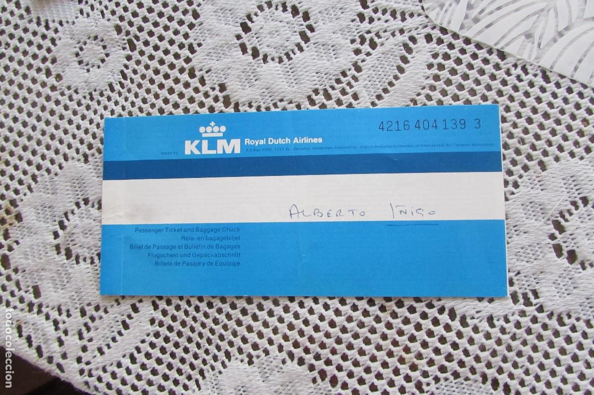 Coleccionismo billetes de transporte: PASAJE DE AVION KLM ROYAL DUTCH AIRLINES MADRID AMSTERDAM 1987