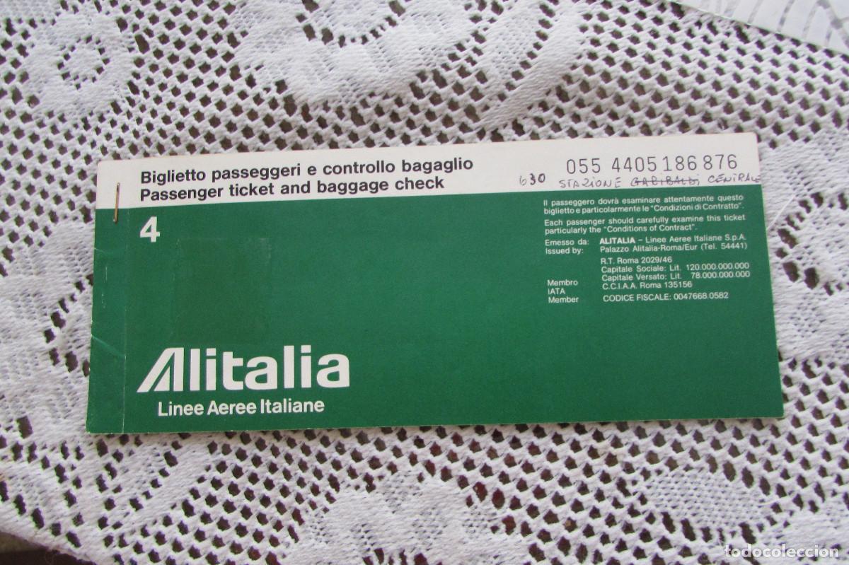 Coleccionismo billetes de transporte: BILLETE DE ALITALIA 1982