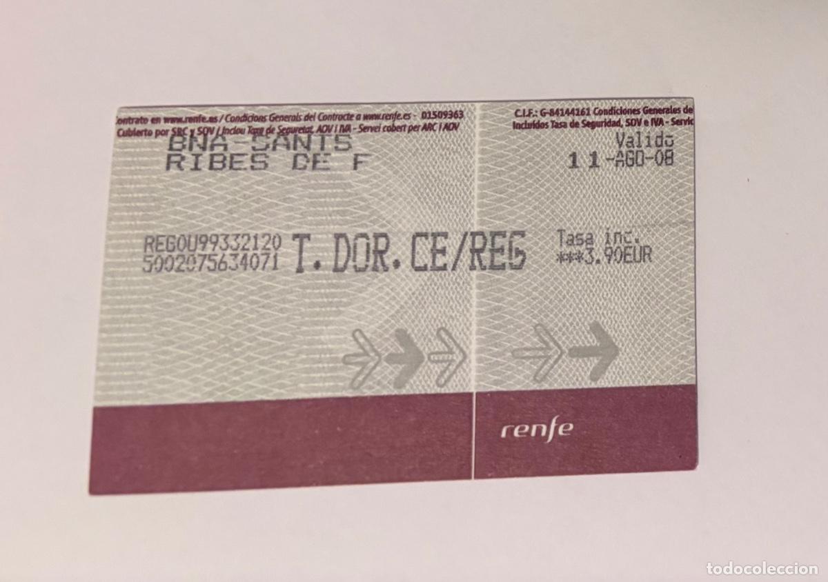 Coleccionismo billetes de transporte: BILLETE TREN RENFE BARCELONA - RIBES DE FRESSER
