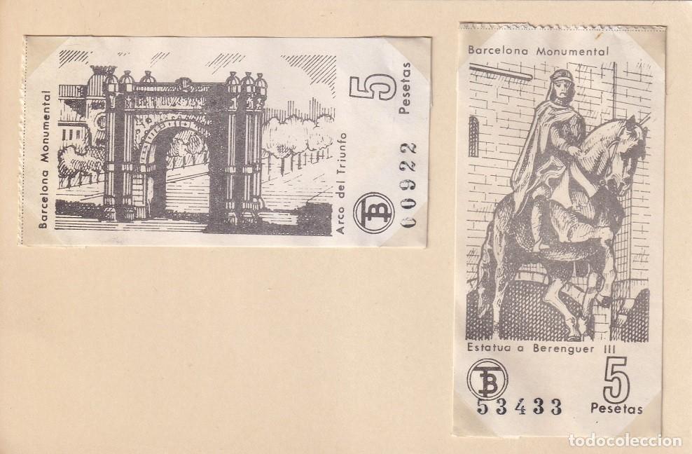 Coleccionismo billetes de transporte: Transportes de Barcelona - Barcelona Monumental / Arco del Triunfo - Estatua a Berenguer III