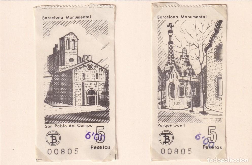 Coleccionismo billetes de transporte: Barcelona Monumental / San Pablo del Campo - Parque G&uuml;ell &middot; Gaud&iacute; / Precio sobreimpreso