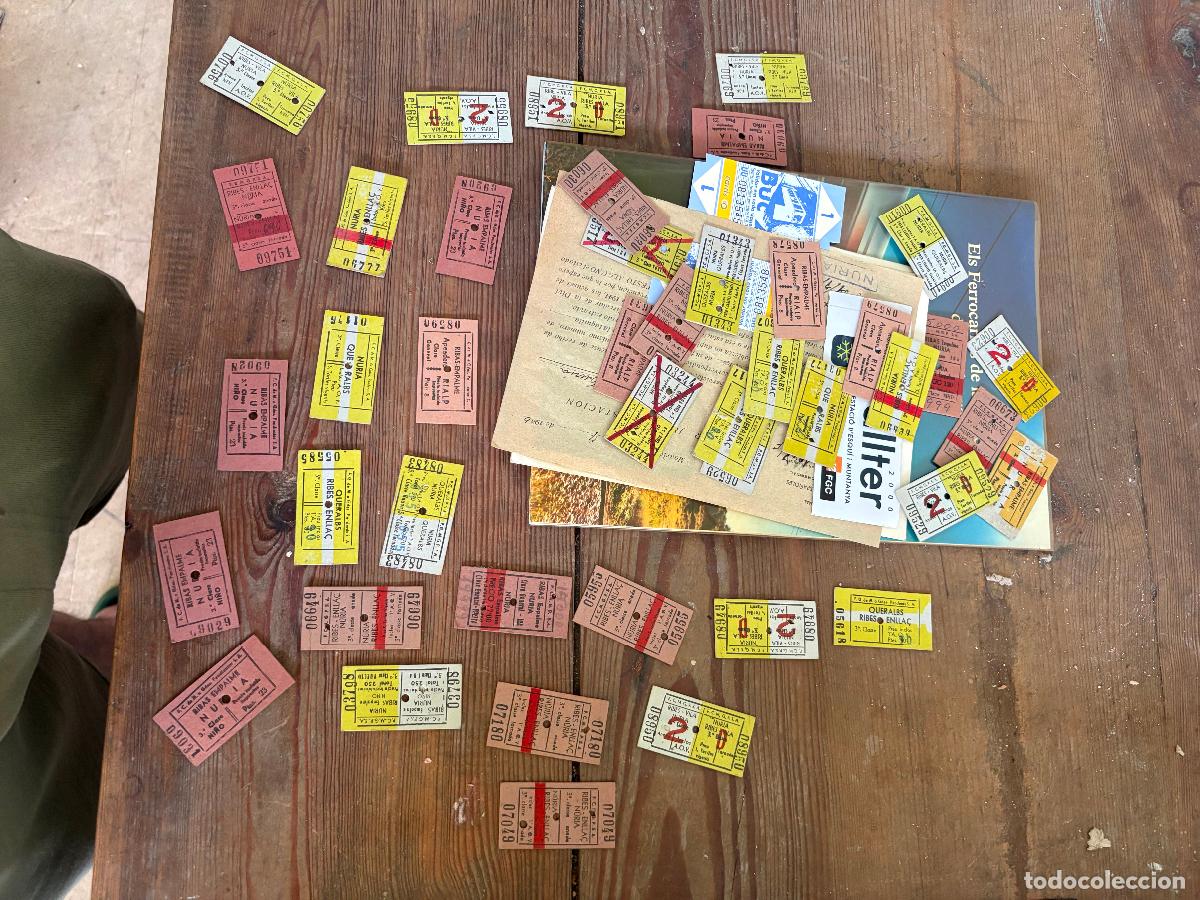Coleccionismo billetes de transporte: Gran lote billete transporte tren FGC cremallera ferrocarrils Ribas queralbs Nuria