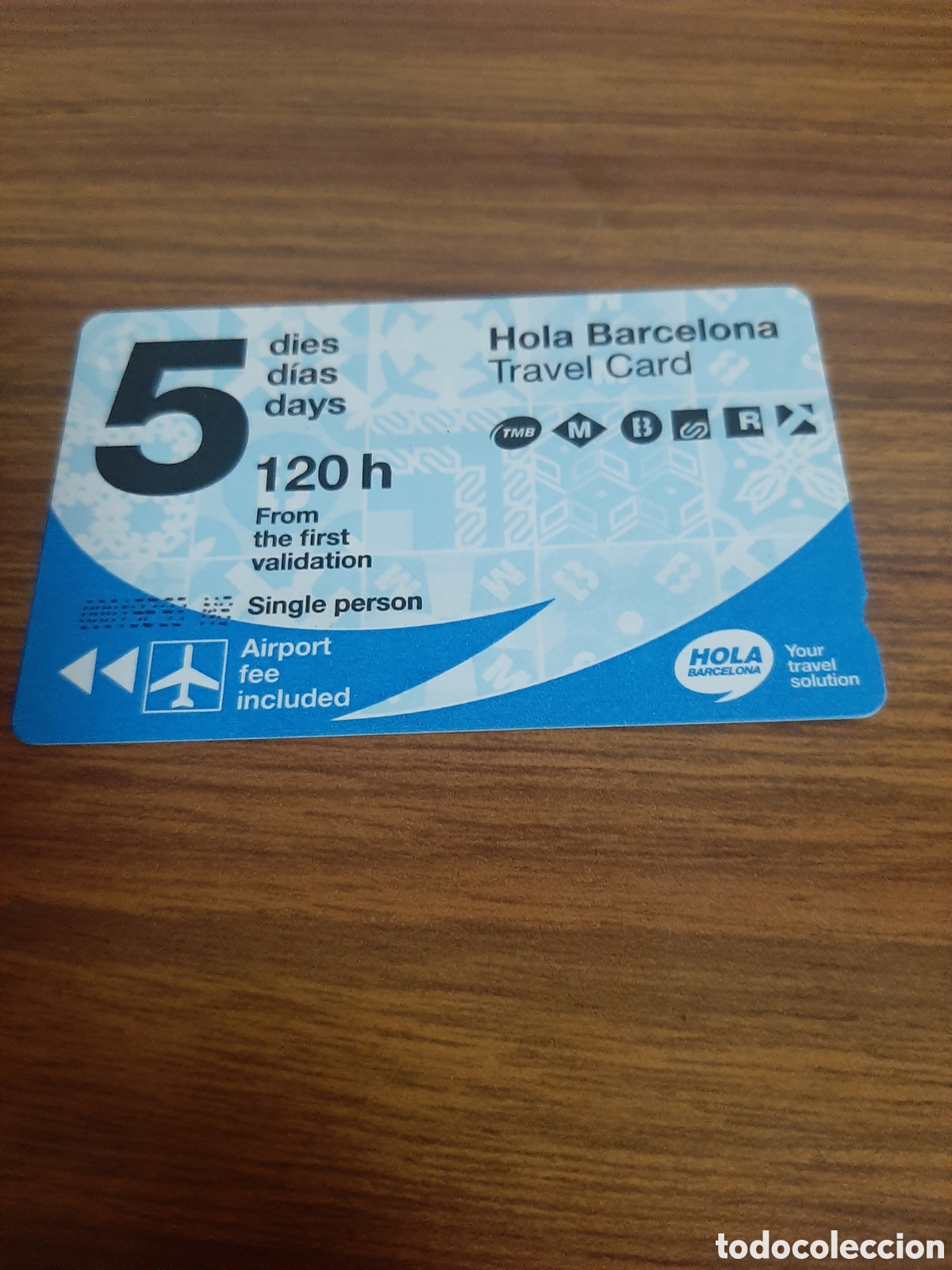 Coleccionismo billetes de transporte: Tarjeta transporte HOLA BARCELONA 5 DIAS