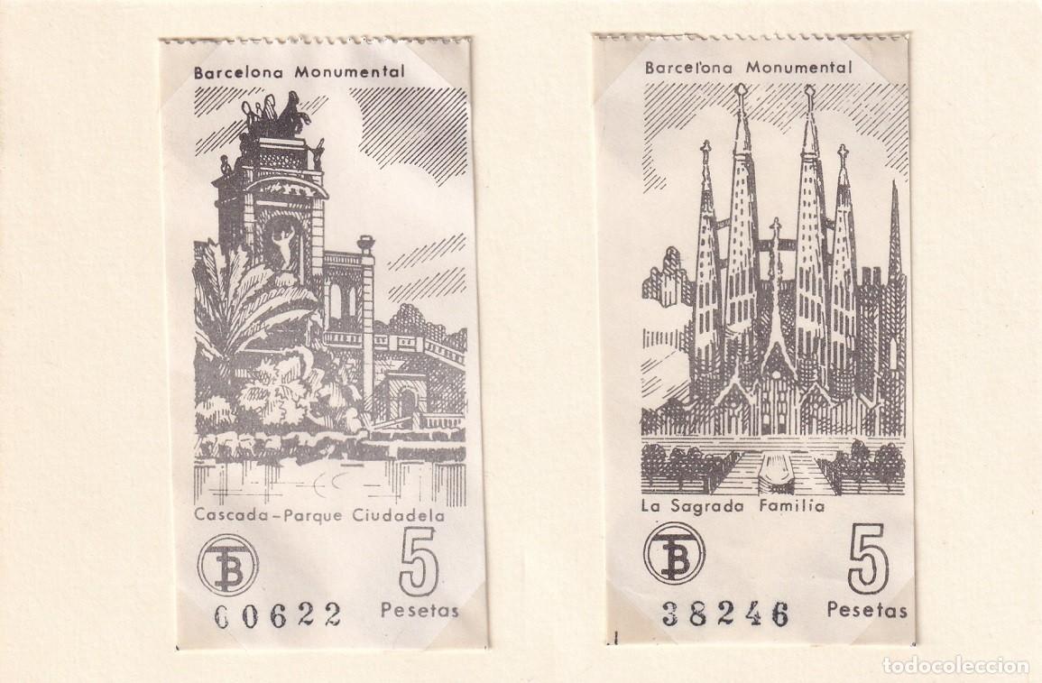 Coleccionismo billetes de transporte: Transportes de Barcelona - Barcelona Monumental / Cascada Parque Ciudadela - La Sagrada Familia