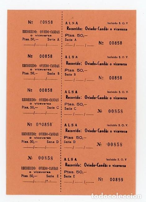 Coleccionismo billetes de transporte: CAND&Aacute;S. OVIEDO. ALSA. AUTOBUS. HOJA DE BILLETES SIN CORTAR