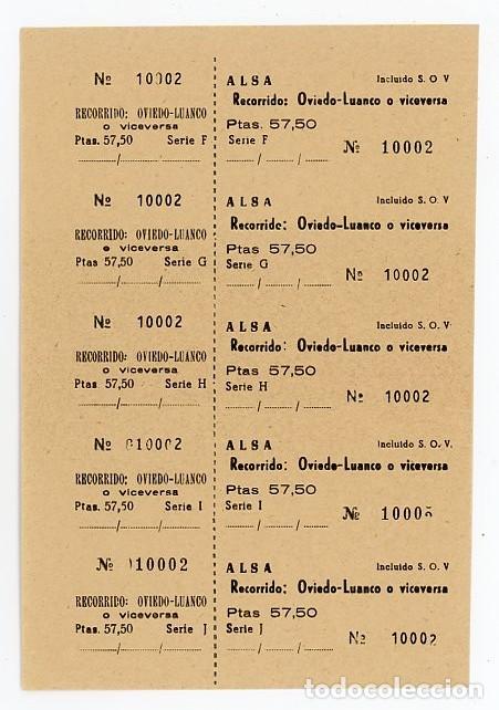 Coleccionismo billetes de transporte: LUANCO &ndash; OVIEDO. ALSA. AUTOBUS. HOJA DE BILLETES SIN CORTAR